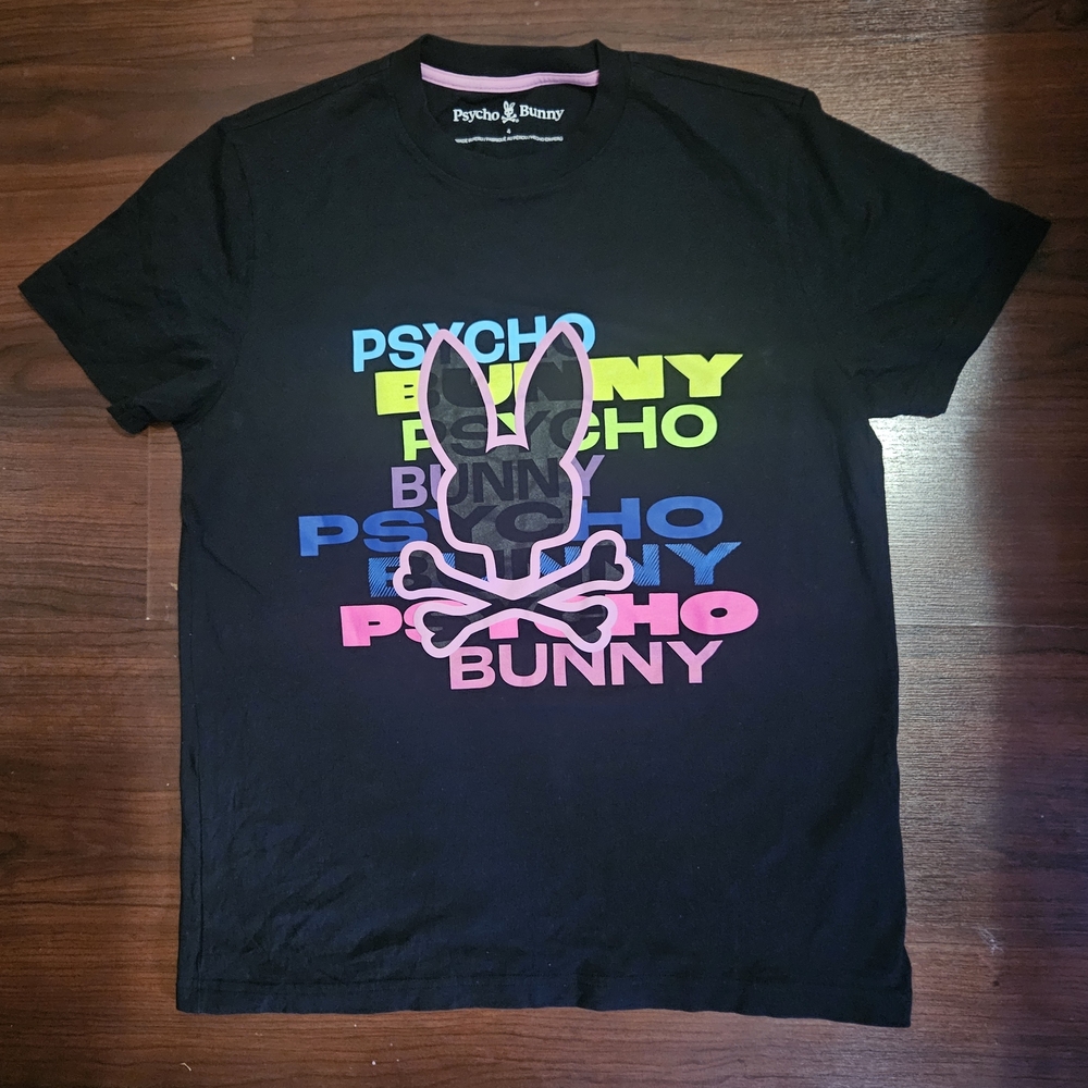 Psycho Bunny Black Men's Tyrian Tee Crewneck with Vibrant Logo Size 4 /small